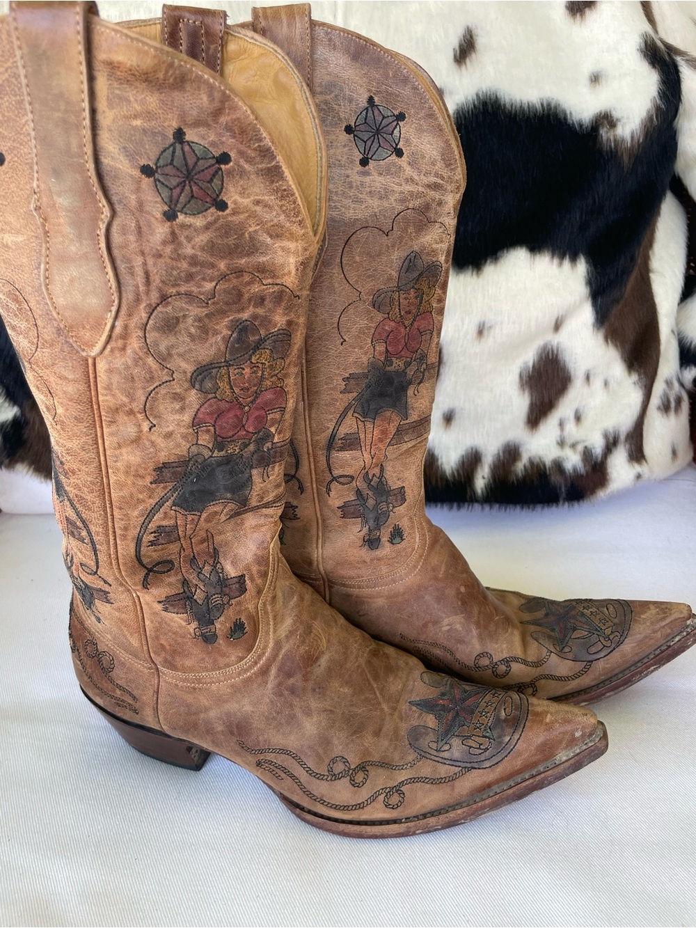 RARE Old Gringo Tattoo Lady Pin-Up Cowgirl Boots 8.5B – Western Tattoo Boots